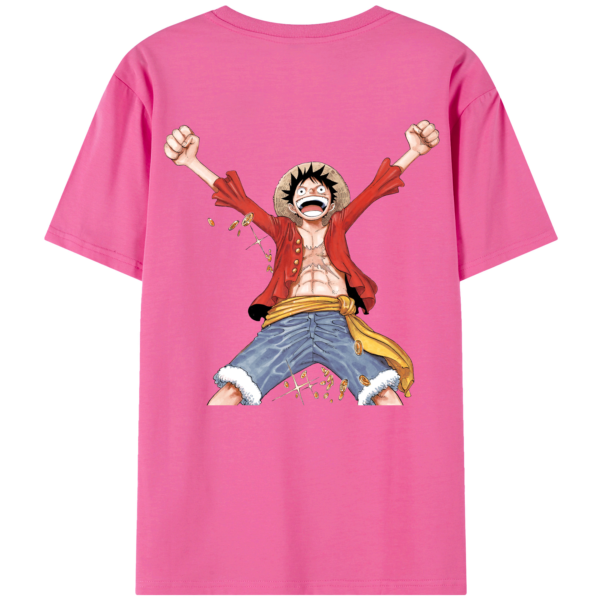 ワンピース モンキー・D・ルフィ ONE PIECE Monkey D. Luffy レディース半袖Tシャツ(バックプリント)